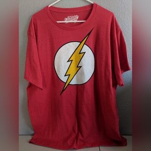 Mens DC Comics The Flash Red Graphic T Shirt Preppy Geek Cosplay Comic Con